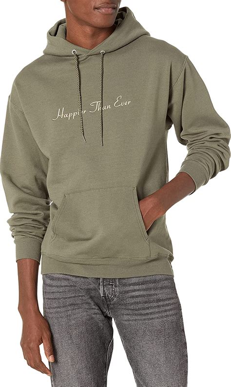 billie eilish unisexs happier   embroidered billie hoodie hooded sweatshirt fatigue