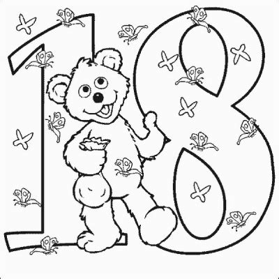 babybear number  coloring pages printfree