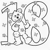 18 Number Coloring Pages Sesame Babybear Street Eighteen Colouring Baby Bear Printfree Cn Kids sketch template