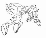Coloring Sonic Super Pages Shadow Silver Popular sketch template