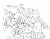 Warriors sketch template
