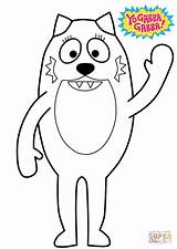 Gabba Yo Coloring Toodee Pages Printable Characters sketch template