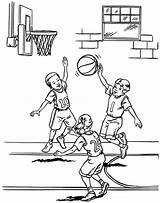 Coloring Pages Playing Kids Basketball Popular sketch template