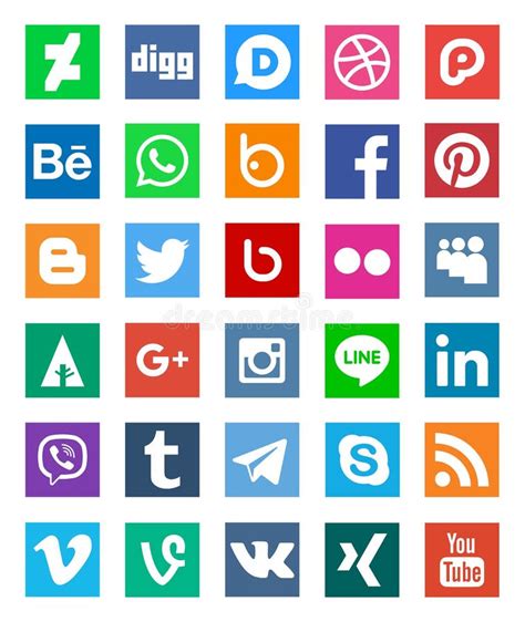 social networks icon logos editorial image illustration  skype