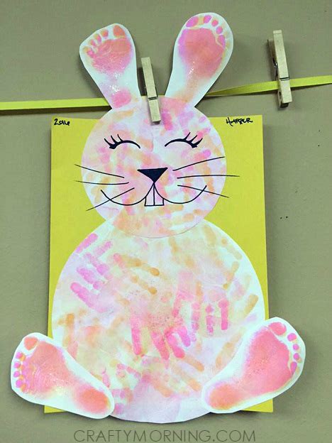 footprinthandprint easter bunny craft  kids crafty morning