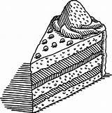 Cake Slice Coloring Pages Piece Strawberry sketch template