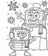 Spongebob Coloring Christmas Pages sketch template