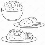 Rice Chicken Coloring Pages Dish Templates Template sketch template