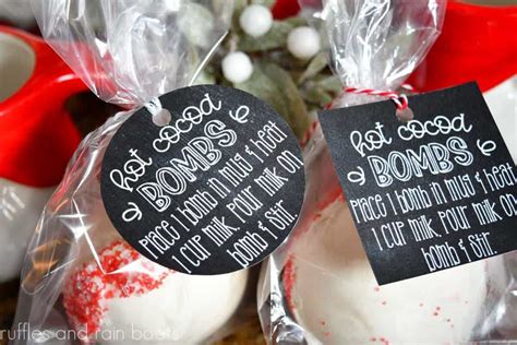 printable hot cocoa bomb labels  gift giving