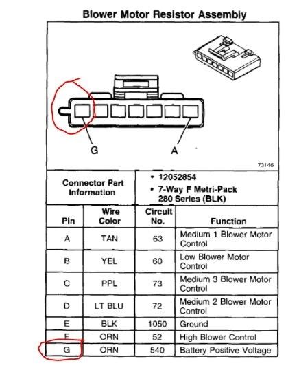 chevy silverado blower motor resistor harness