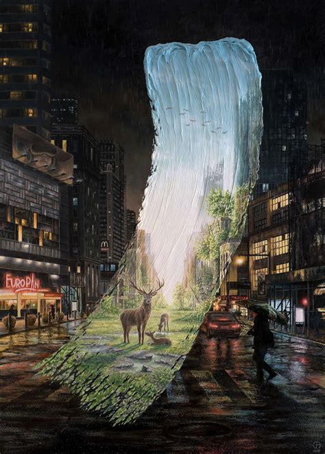 painted landscape surrealism imagines  greener future