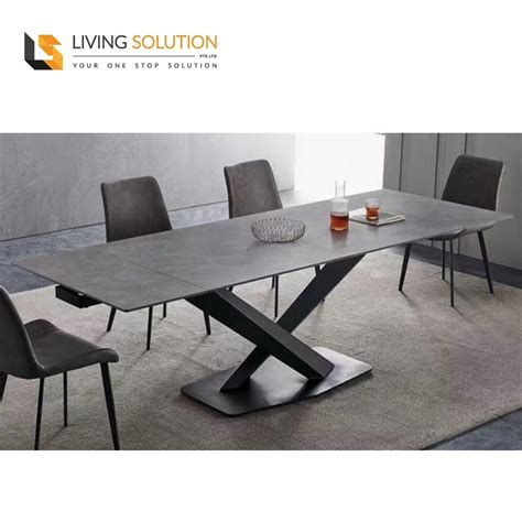 rova sintered stone extension dining table living solution pte