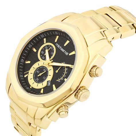 mens chronograph   gold tone stainless steel
