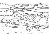 Countryside Coloring Nature Pages Printable Drawing sketch template