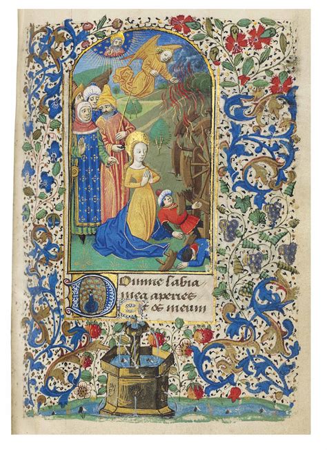 book  hours   rouen  latin illuminated manuscript  vellum christies