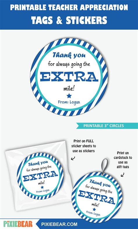 teacher appreciation gum tag printable extra teacher etsy