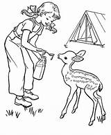 Coloring Camping Pages Kids Deer Baby Family Color Sheets Printable Activity Fun Colour Sheet Outdoor Scout Colouring House Children Clipart sketch template