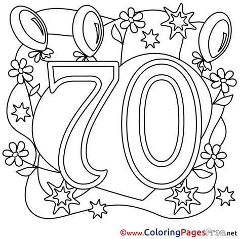 years balloons printable happy birthday coloring sheets