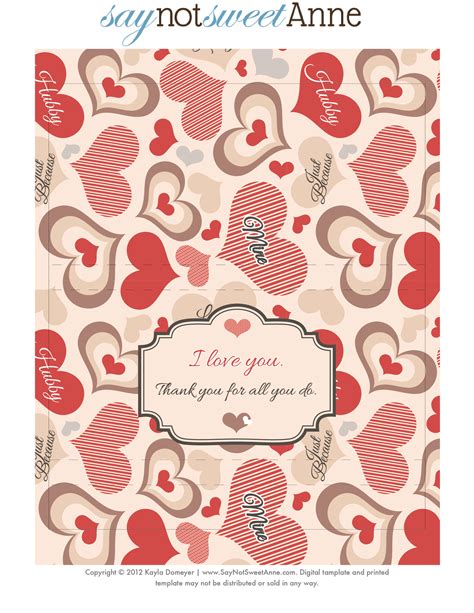 candy bar printable wrappers  holiday valentine  day candy