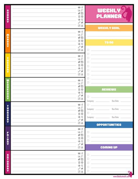 weekly planner  google weekly planner template  weekly