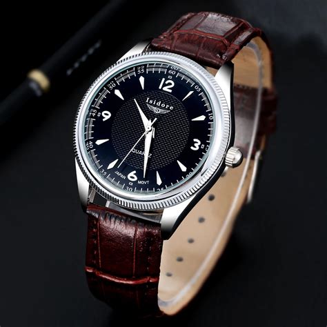 fashion casual mens watches top brand luxury high quality leather