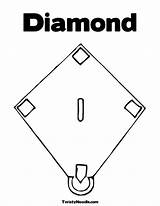 Diamond Baseball Template Coloring sketch template