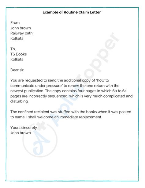 sample claim letters format examples    write claim
