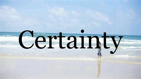 certainty meaning