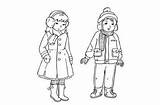 Coloring Clothes Winter Pages Boy Snow Cloths Children Popular Coloringhome sketch template