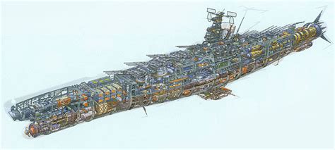 space battleship yamato cutaway pinanimecom