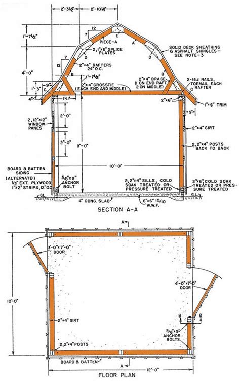 gambrel roof storage shed plans