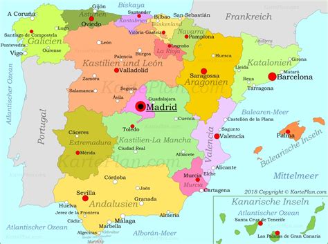 spanien politische karte
