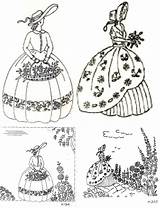 Embroidery Crinoline Transfer Lady Deighton Etsy Patterns Belle Southern Vintage Zoom Click sketch template