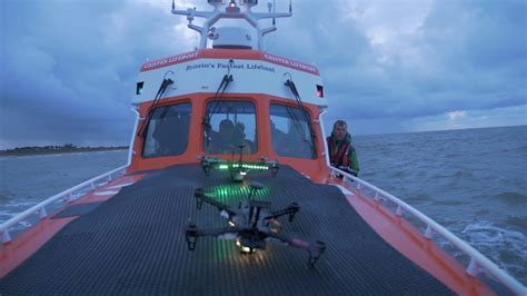 Caister Lifeboat Crew Trials Drones For Rescues Bbc News