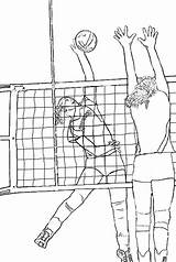 Volleyball Coloring Realistic Pages Print Color sketch template