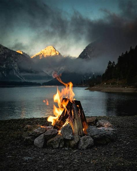 late evening campfires   lake tag  campfire buddy