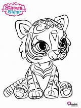 Shine Shimmer Coloring Pages Nahal Printable Tiger Mermaid Comfortably Sits Bengal Pages2color Drawing Bubakids Template Disney sketch template