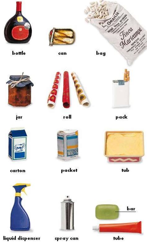 containers  packaging vocabulary  english eslbuzz learning english