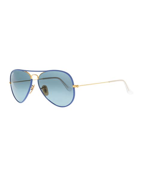 Ray Ban Aviator Gradient Sunglasses Blue In Blue For Men Lyst