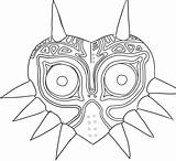 Mask Majora Majoras Zelda Pages Linework Coloring Deviantart Template Sketch sketch template