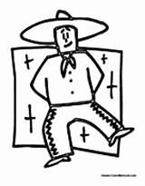 Mexican Mexico Dancing Coloring Pages Cinco Mayo Man Colormegood Party sketch template