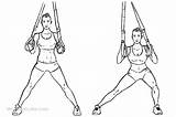 Trx Lunges Lateral Suspension Side Step Workoutlabs Straps Choose Board Hip sketch template