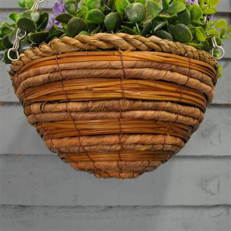 set   artificial topiary lavender hanging baskets  garden