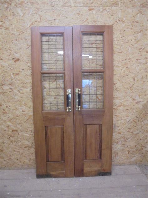 large thin oak  glazed double doors authentic reclamation