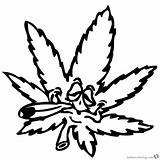 Weed Leaf Marijuana Cannabis Swear Stoner Sketch Garfield Bettercoloring sketch template