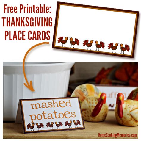 printables thanksgiving place cards home cooking memories