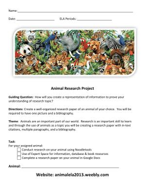 fillable   grade animal research paper weebly fax email