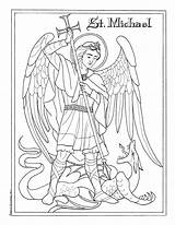 Coloring Catholic Pages Michaelmas Archangel Feast Michael St sketch template