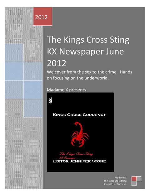 The Kings Cross Sting Juanita Nielsen Edition By Jennifer Weatherstone