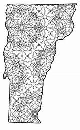Vermont State Coloring Stencil sketch template